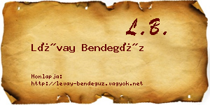 Lévay Bendegúz névjegykártya